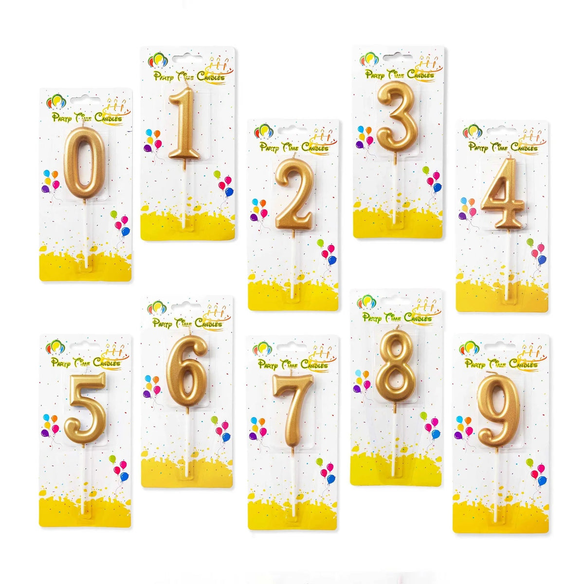 Gold Number Party Candles/Cake Topper
