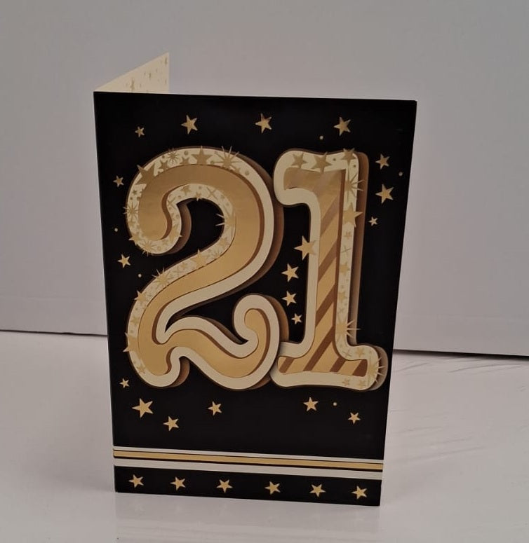 21 Golden Star Blank Greeting Card