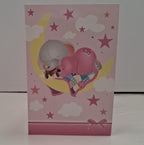 Sleeping Baby Pink Elephant Blank Greeting Card