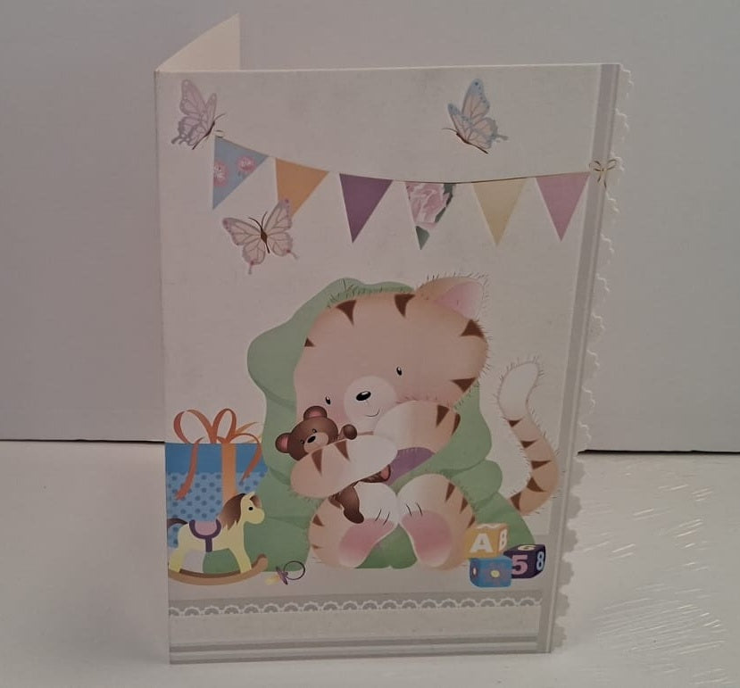 Big Cuddly Baby Tiger LARGE Blank Greeting Card