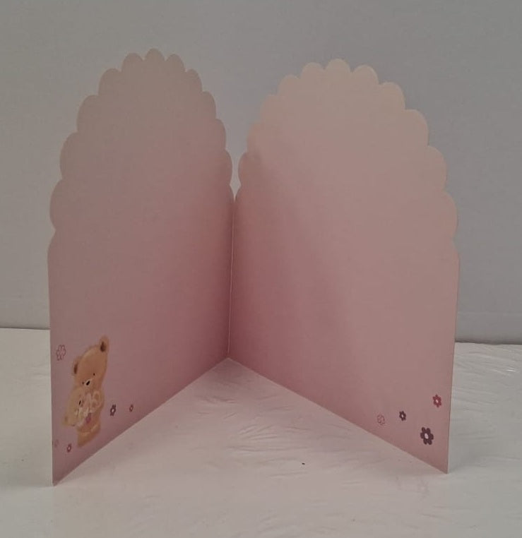Teddy Baby Girl Blank Greeting Card