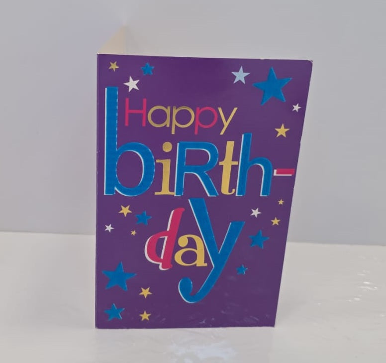 Happy biRthdaY Star Blank Greeting Card