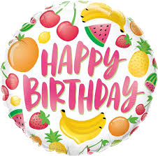 18C HAPPY BIRTHDAY FRUITS FOIL BALLOON - Helium Filled