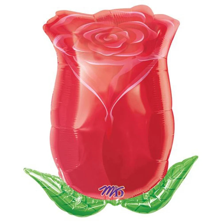 JR SHAPE ROSE BUD FOIL BALLOON - HELIUM Filled