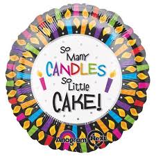 18C SO MANY CANDLES SO LITTLE CAKE FOIL BALLOON - Helium Filled
