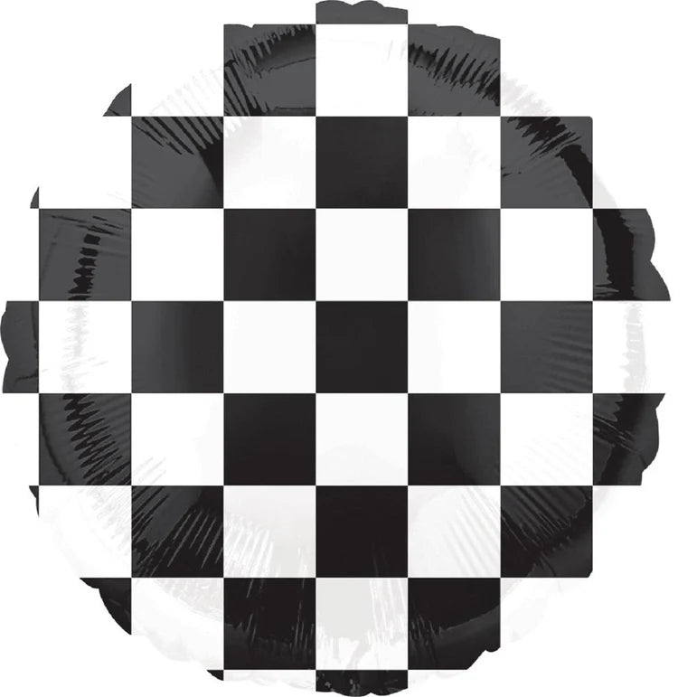 18C CHECKERBOARD FOIL BALLOON - Helium Filled