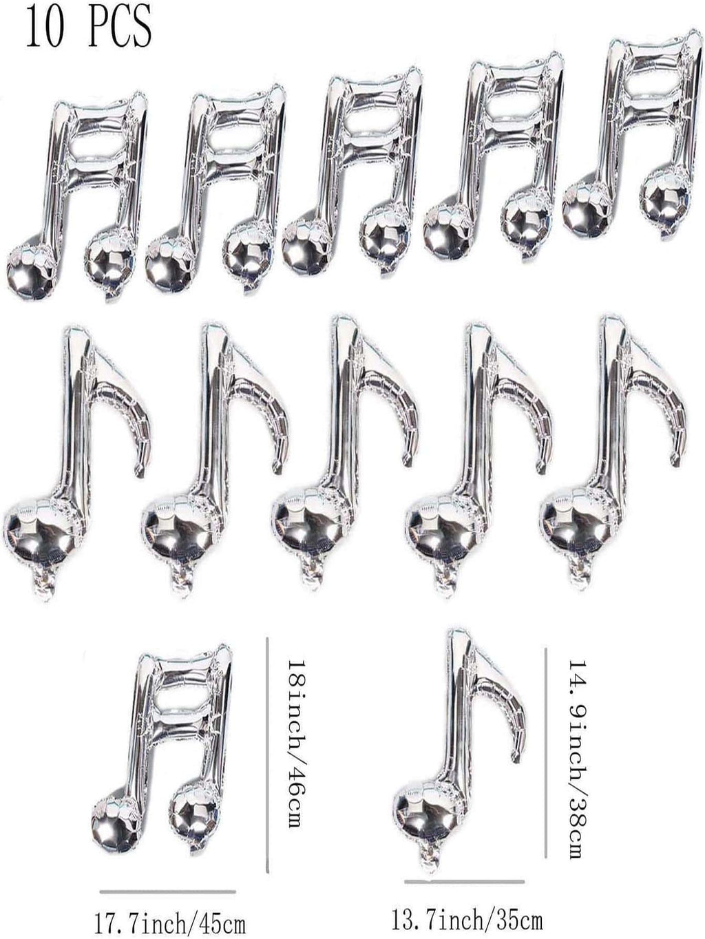 MINISHAPE MUSICAL NOTE FOIL BALLOONS - AIR-Filled (non flying)