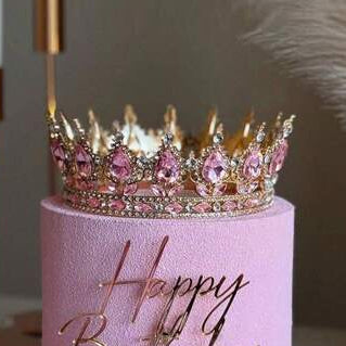 Fashion Luxury Rhinestone PINK Crown/Tiara