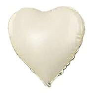 18H HEART WHITE BEIGE FOIL BALLOONS - HELIUM Filled