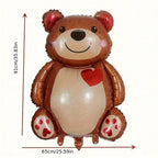 SS ORANGE BROWN TEDDY BEAR FOIL BALLOONS HELIUM Filled
