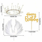 Elegant Princess Birthday Cake Topper - 3pcs