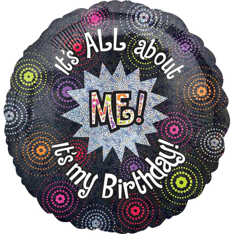 18C ALL ABOUT ME BIRTHDAY FOIL BALLOON - Helium Filled