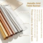Silvery Disco Mirror Table Runner, Shiny Square Sequined Mesh Tablerunner