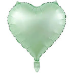 18H HEART PASTEL MATTE MINT GREEN FOIL BALLOONS HELIUM Filled