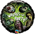 18C ZOMBIE WHERE'S THE PARTY FOIL BALLOONS HELIUM Filled