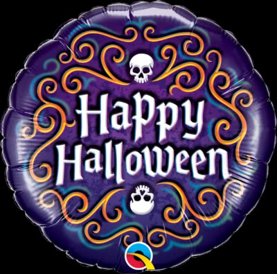 18C HALLOWEEN SKELETON FOIL BALLOONS HELIUM Filled