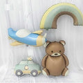 BABY SET BROWN TEDDY BEAR FOIL BALLOONS HELIUM Filled
