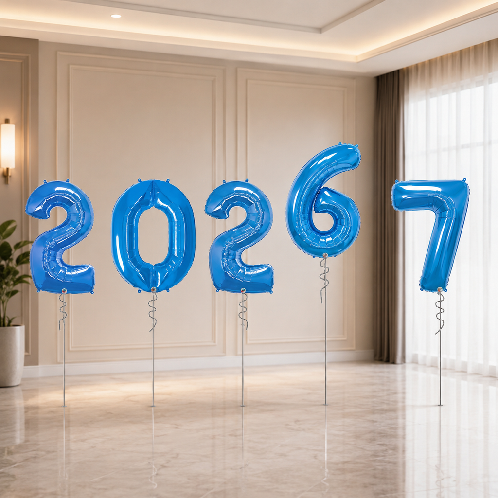 2026 &  7 Number Foil Balloon Set - 7COLORS Available