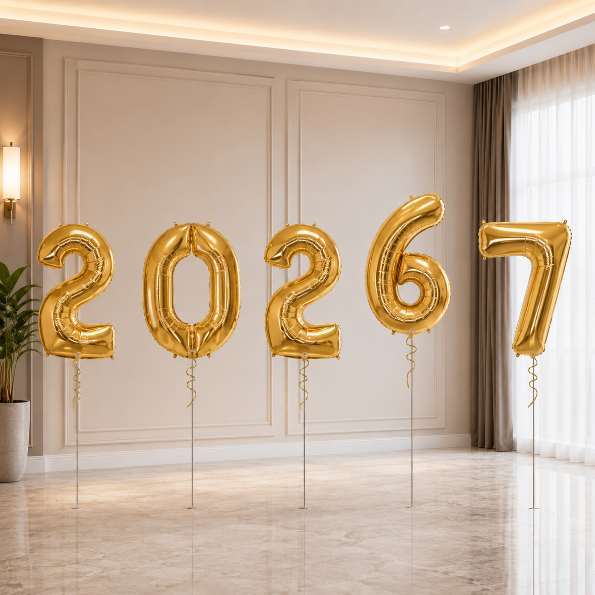 2026 &  7 Number Foil Balloon Set - 7COLORS Available