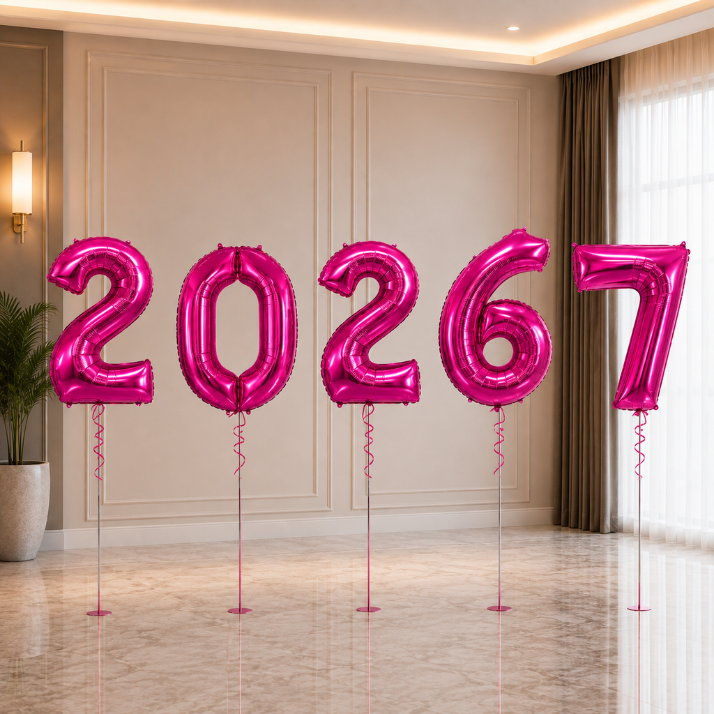 2026 &  7 Number Foil Balloon Set - 7COLORS Available