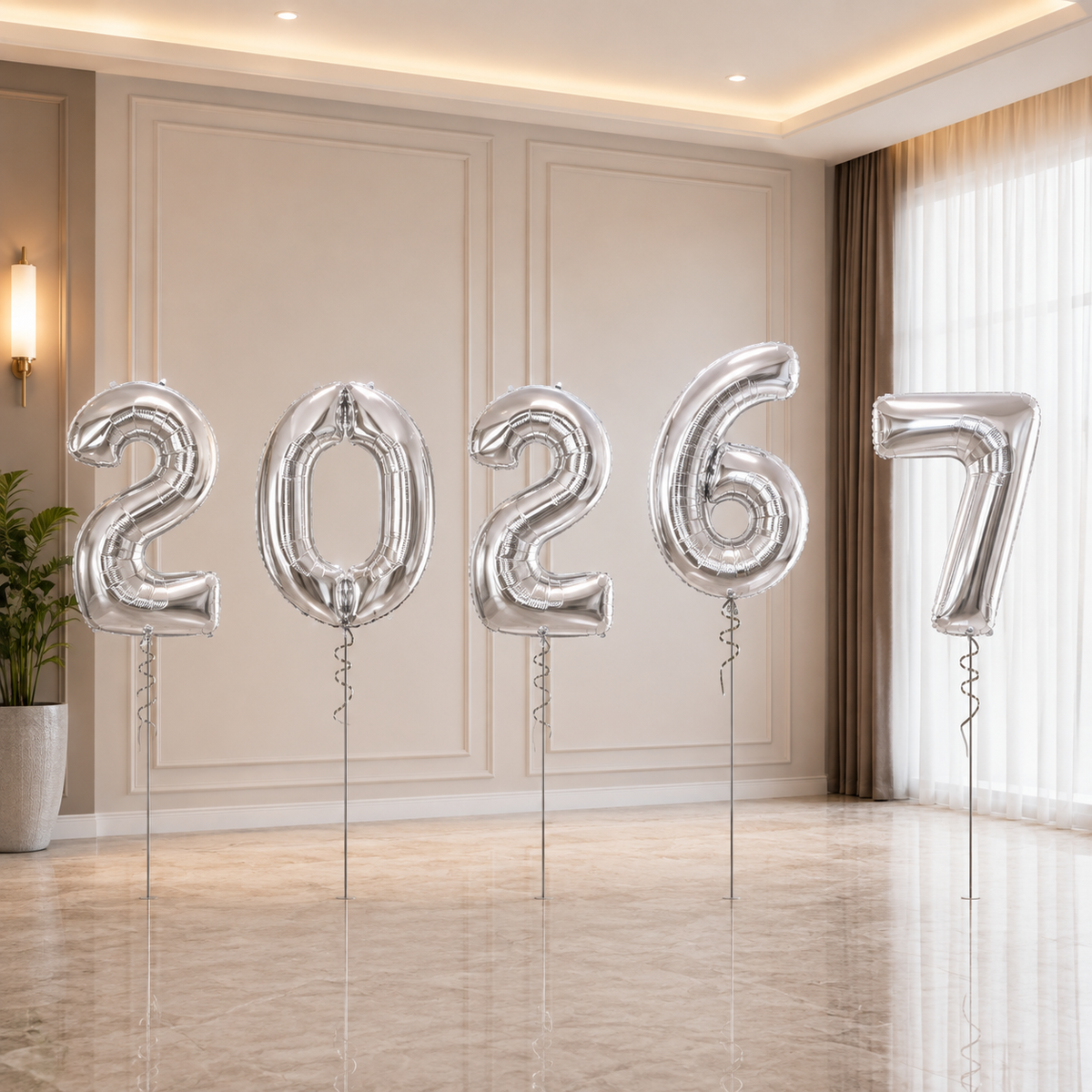 2026 &  7 Number Foil Balloon Set - 7COLORS Available