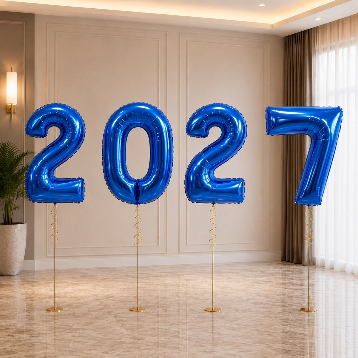 2027 Large Number Foil Balloon Set - 7COLORS Available