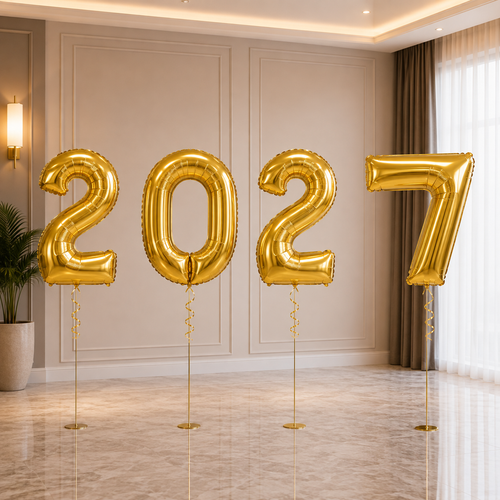 2027 Large Number Foil Balloon Set - 7COLORS Available