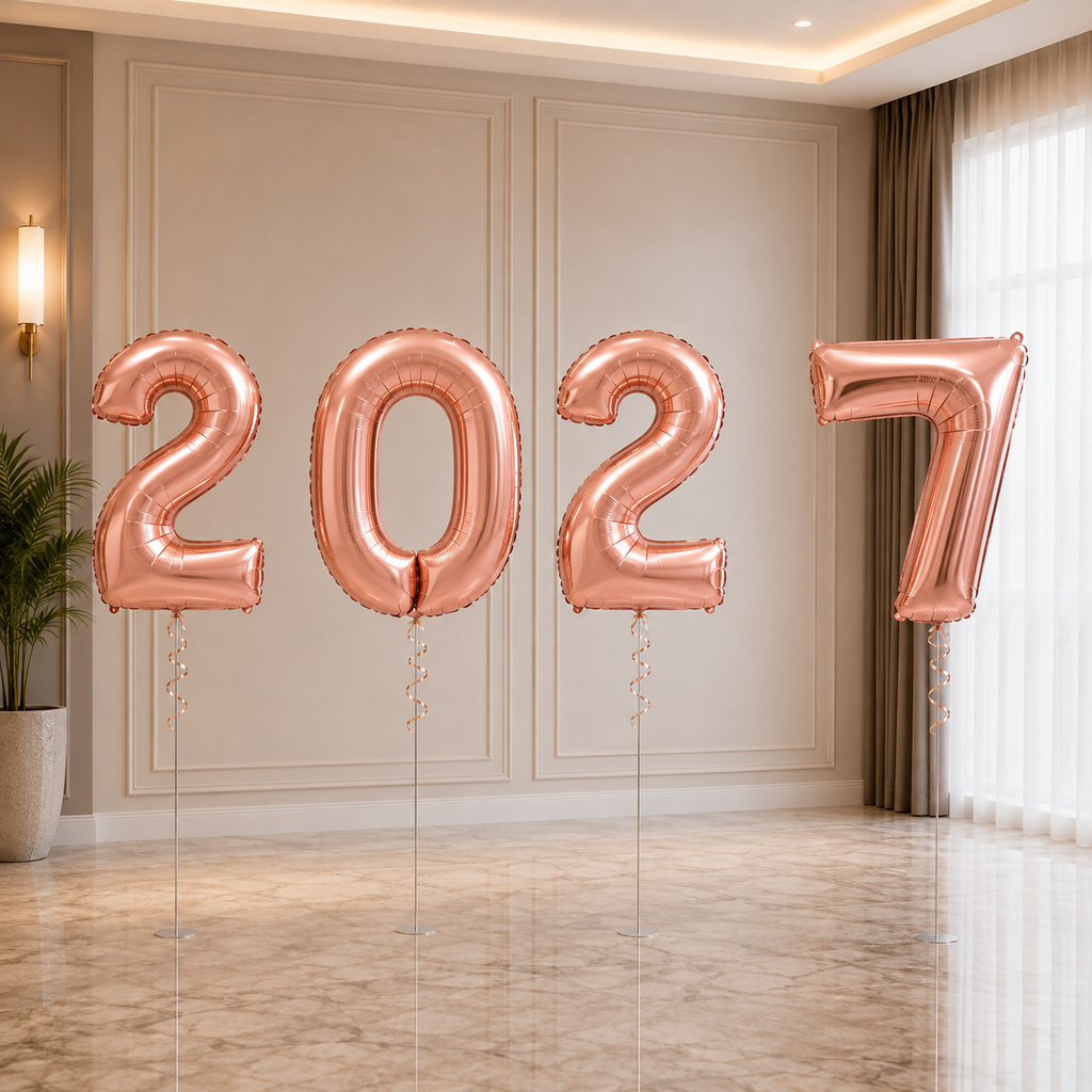 2027 Large Number Foil Balloon Set - 7COLORS Available