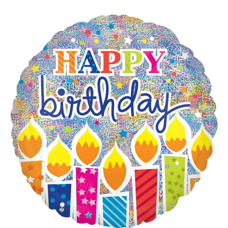 SHIMMER BIRTHDAY CANDLES JUMBO FOIL BALLOON - Helium FIlled