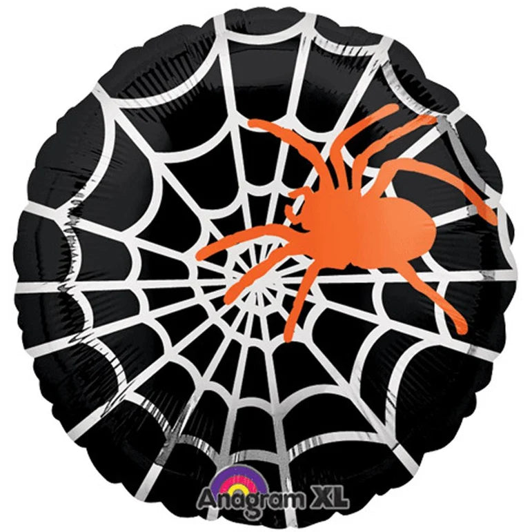 18C SOPHISTICATED SPIDER WEB FOIL BALLOONS HELIUM Filled