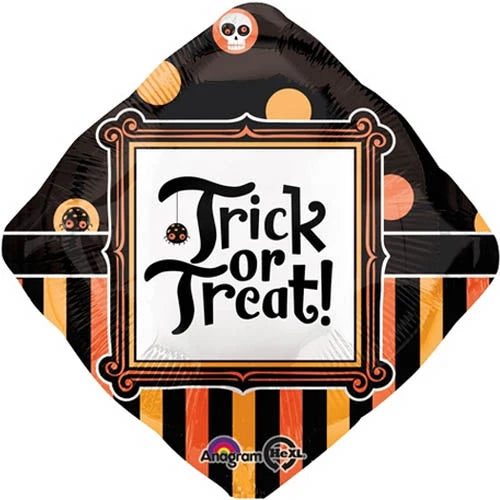 18 TRICK OR TREAT DIAMOND FOIL BALLOONS HELIUM Filled