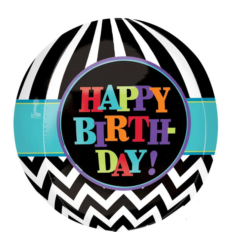 DANCING LINES BIRTHDAY ORBZ FOIL BALLOONS HELIUM Filled