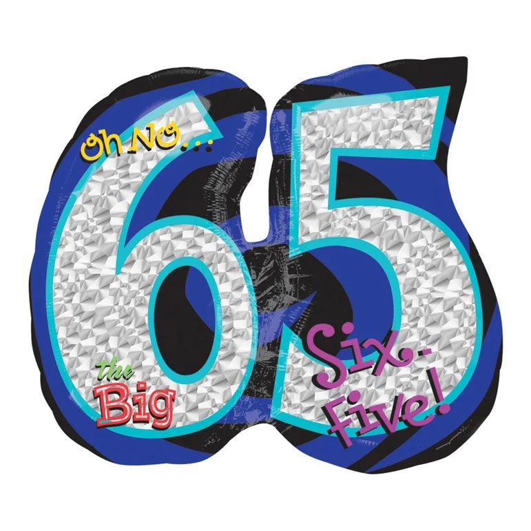 SS OH NO THE BIG 65 HOLOGRAPHIC FOIL BALLOON - Helium Filled
