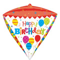 GEOMETRIC BIRTHDAY DIAMONDZ FOIL BALLOON - Helium Filled