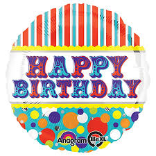 18C BIG HAPPY BIRTHDAY FOIL BALLOON - Helium Filled