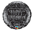 18C HALLOWEEN SILVER SCRIPT BALLOONS HELIUM Filled