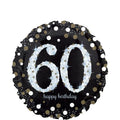 18C SPARKLING BIRTHDAY 60 HOLOGRAPHIC FOIL BALLOON - Helium Filled