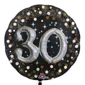 SS SPARKLING 30 BIRTHDAY MULTI FOIL BALLOONS HELIUM Filled