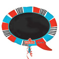SS RED & BLUE WORD BUBBLE BLACK BOARD FOIL BALLOON - Helium Filled