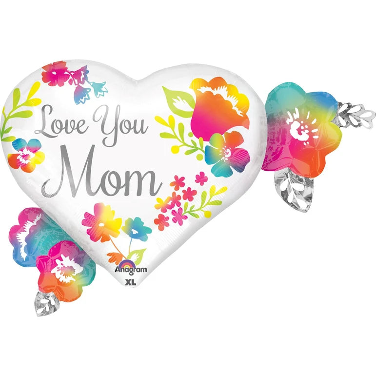SS LOVE YOU MOM WATERCOLOR FOIL BALLOONS - HELIUM Filled