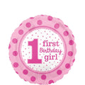 18C 1ST BIRTHDAY GIRL FOIL BALLOON - Helium Filled