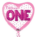 FUN TO BE O-N-E GIRL MULTI FOIL BALLOON - Helium Filled