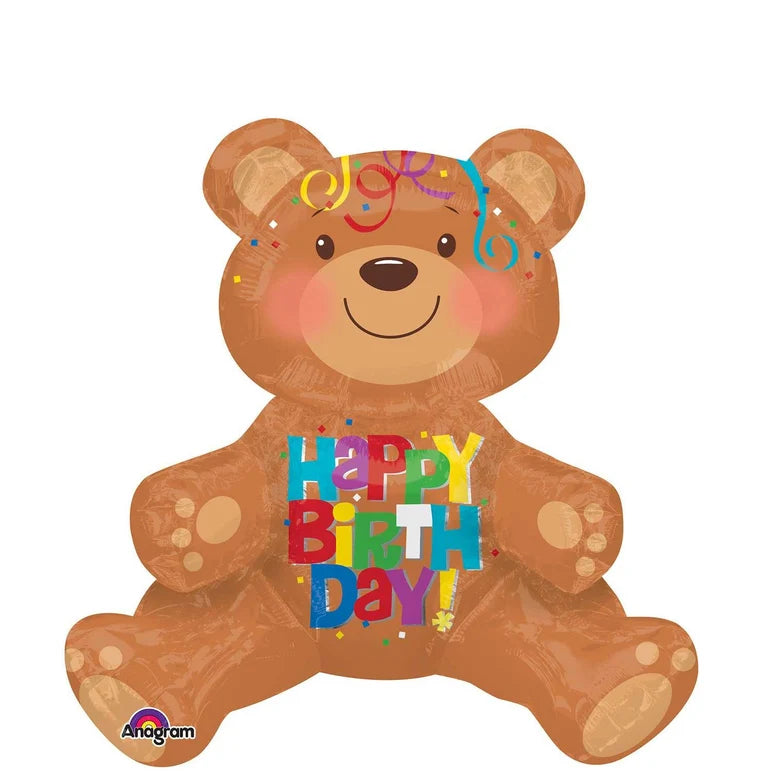 HAPPY BIRTHDAY BEAR MULTI BALLOON AIR-FILLED TABLE CENTERPIECE