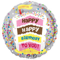 18C HAPPY BIRTHDAY TO YOU CAKE FOIL BALLOON - Helium Filled