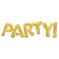 PARTY! GOLD Foil Balloon Banner - AIR-FILLED (NON-FLYING)