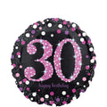 18C PINK CELEBRATION 30 HOLOGRAPHIC FOIL BALLOON - Helium Filled