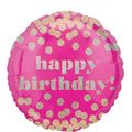 18C HAPPY BIRTHDAY DOTTY HOLOGRAPHIC FOIL BALLOON - Helium Filled