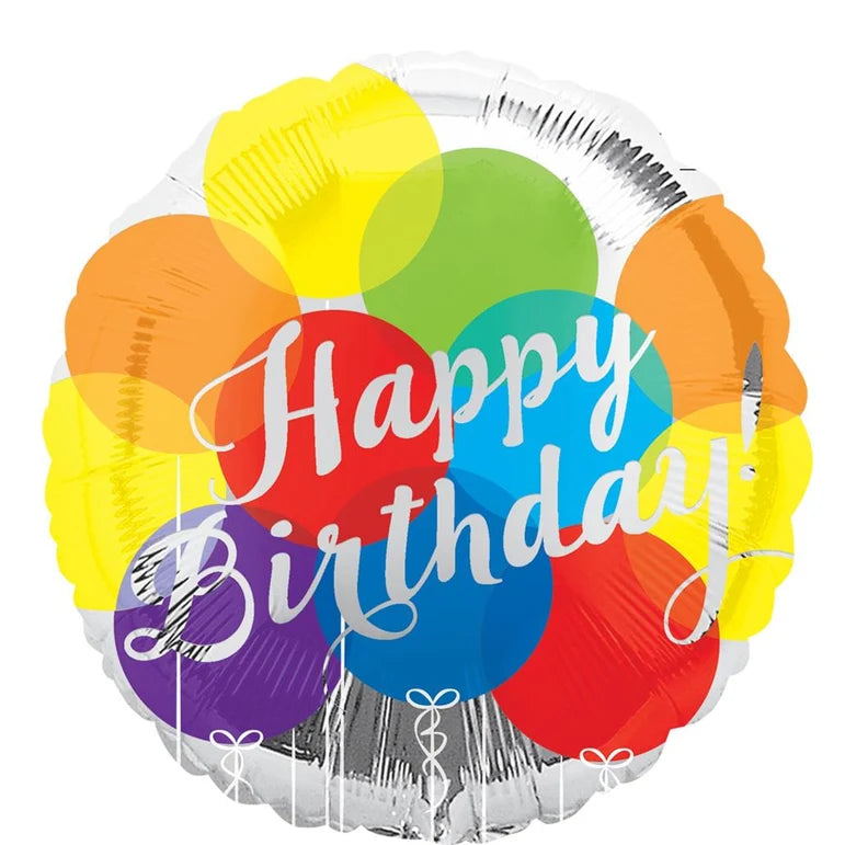 18C HAPPY BIRTHDAY BALLOONS FOIL BALLOON - Helium Filled