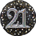 SS SPARKLING 21 BIRTHDAY MULTI FOIL BALLOONS HELIUM Filled