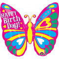 SS HAPPY BIRTHDAY BUTTERFLY FOIL BALLOON - Helium Filled